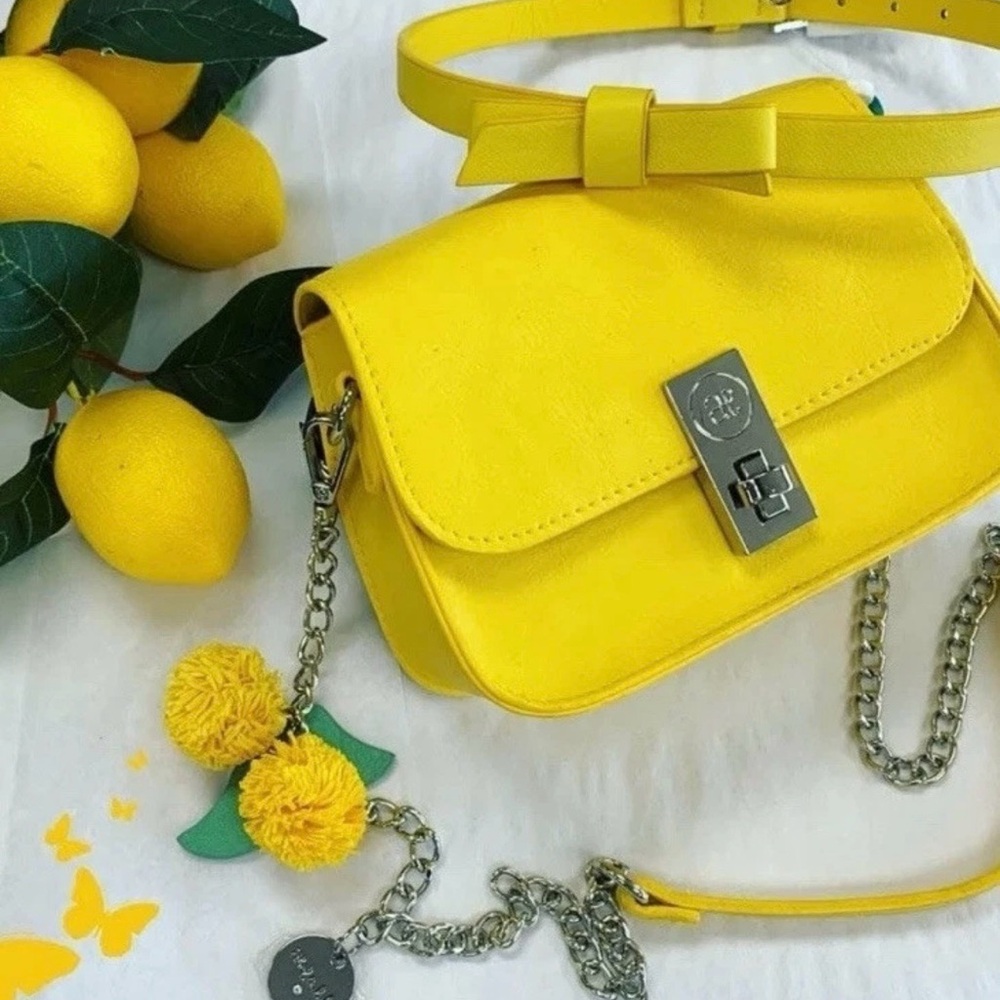 ABEL AND LULA Yellow Bag with Chain Strap One Size Model 5439